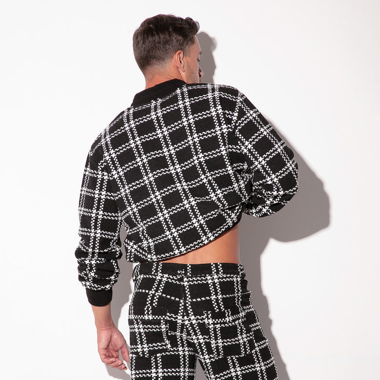 Code 22 Cameron bomber jacket 9790 plaid black/white Egoist Chicago www.egoistunderwear.com