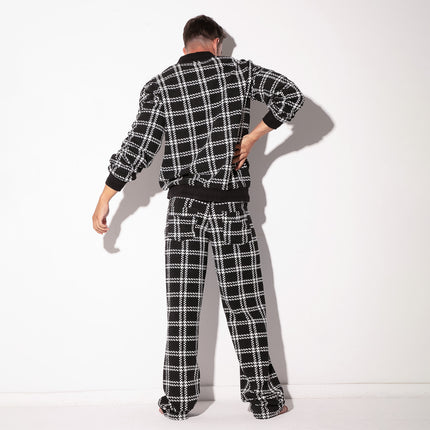 Code 22 Cameron bomber jacket 9790 plaid black/white Egoist Chicago www.egoistunderwear.com