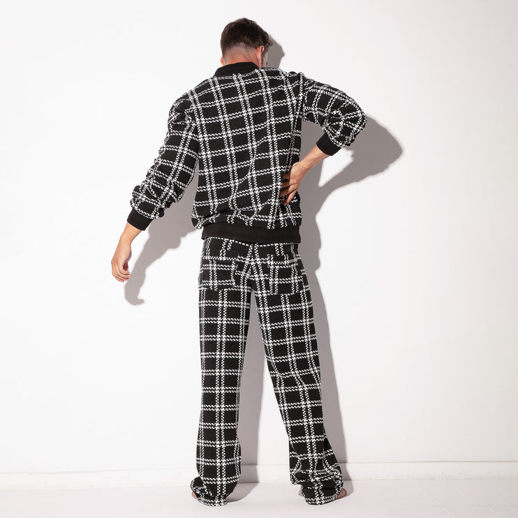 Code 22 Cameron bomber jacket 9790 plaid black/white Egoist Chicago www.egoistunderwear.com