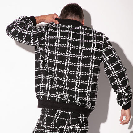 Code 22 Cameron bomber jacket 9790 plaid black/white Egoist Chicago www.egoistunderwear.com