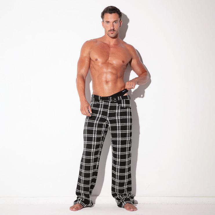 Code 22 Cameron pants 9791 plaid black/white Egoist Chicago www.egoistunderwear.com