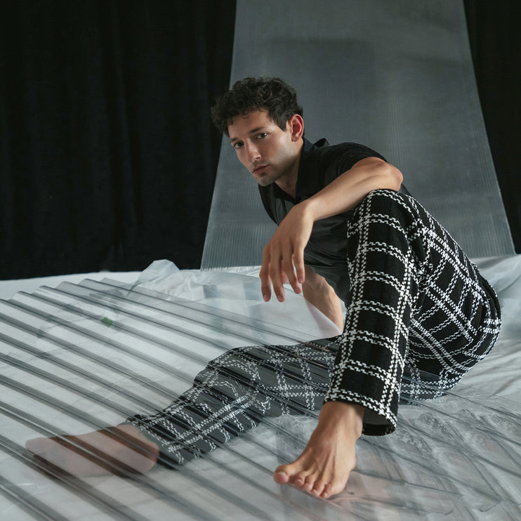 Code 22 Cameron pants 9791 plaid black/white Egoist Chicago www.egoistunderwear.com