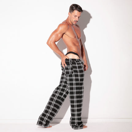 Code 22 Cameron pants 9791 plaid black/white Egoist Chicago www.egoistunderwear.com
