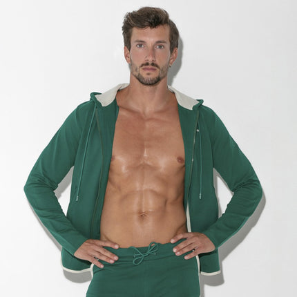 Code 22 Focus 9815 cotton long sleeve zipper hoodie green www.egoistunderwear.com Egoist Chicago