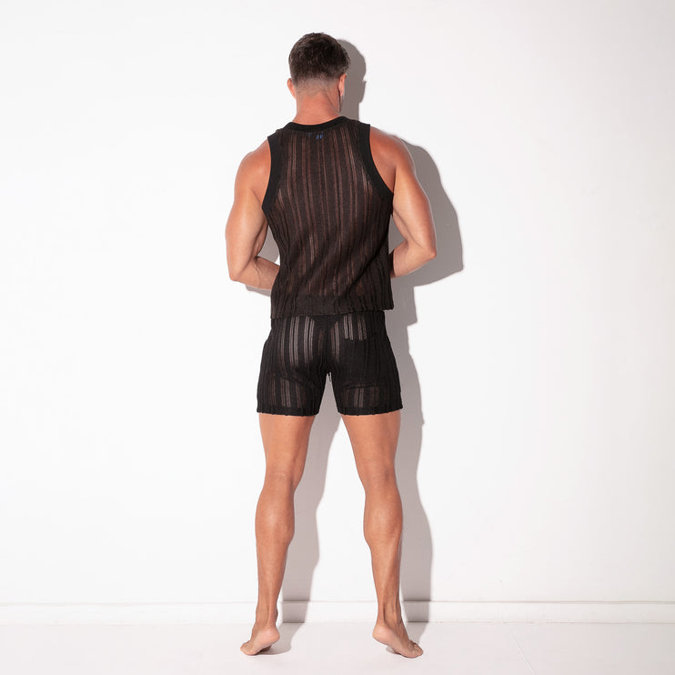 Code 22 Oasis mens sexy slim fit mesh lace tank top 9769 black Egoist Chicago www.egoistunderwear.com