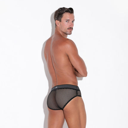 Code 22 Openwork 2141 mens sexy mesh black lace sexy mens briefs www.egoistunderwear.com Egoist Chicago