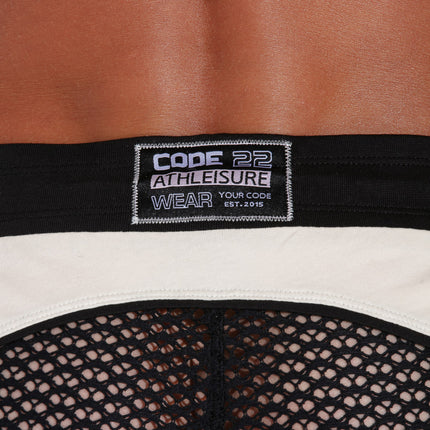 Code 22 Openwork 2" short 9736 mesh black lace sexy mens shorts www.egoistunderwear.com Egoist Chicago