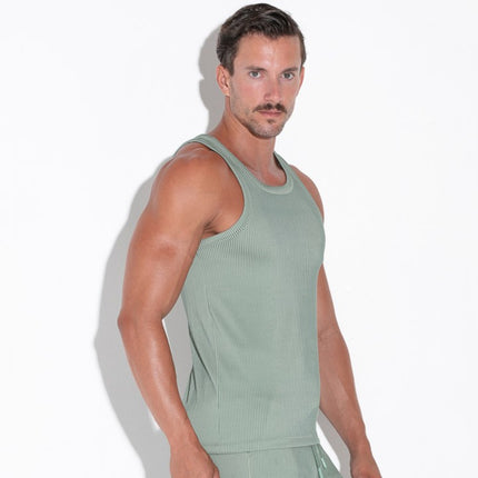 Code 22 Reflex 9741 ribbed slim-fit  mens tank top green www.egoistunderwear.com Egoist Chicago