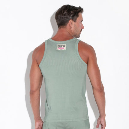 Code 22 Reflex 9741 ribbed slim-fit  mens tank top green www.egoistunderwear.com Egoist Chicago