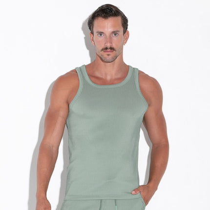 Code 22 Reflex 9741 ribbed slim-fit  mens tank top green www.egoistunderwear.com Egoist Chicago