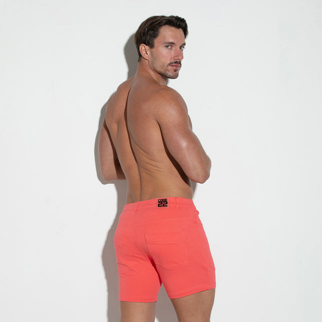 Code 22 slim fit 5" 5-pocket stretch short 9712 salmon egoist chicago egoistunderwear.com