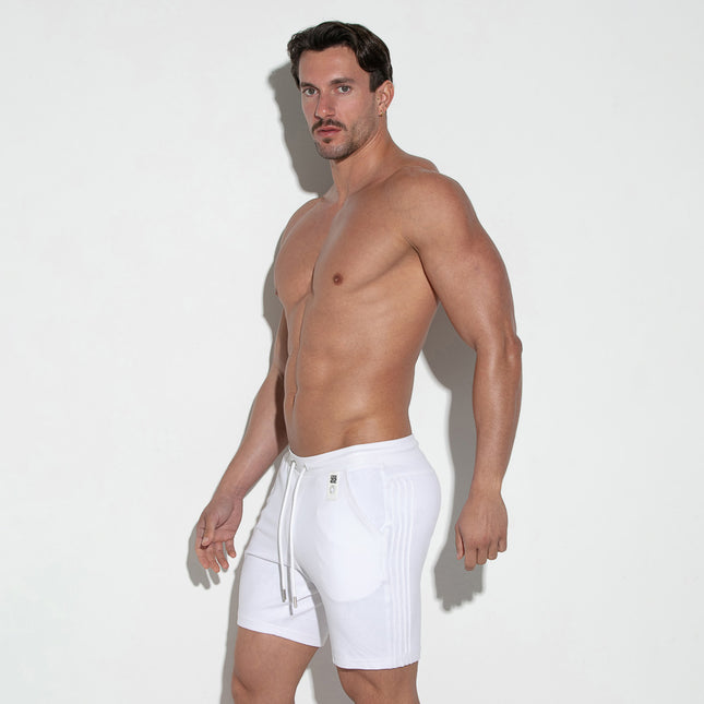 Code 22 tapered fit 7" Prism pique short 9755 white egoist Chicago www.egoistunderwear.com