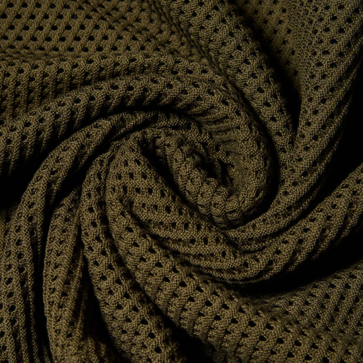 Eight X Docker knit button up polo shirt olive