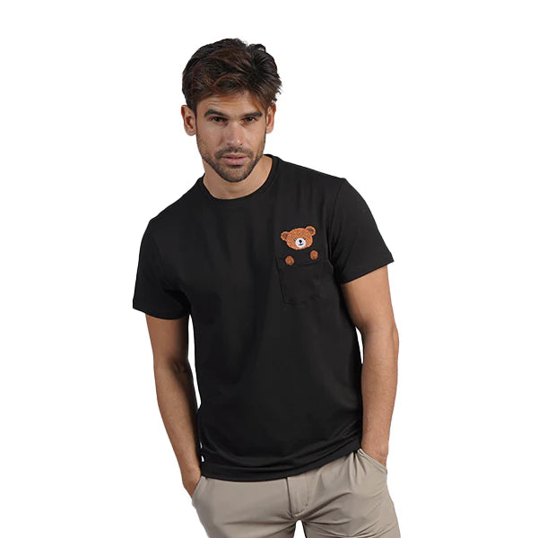 Eight X Little Friend textured graphic t-shirt black