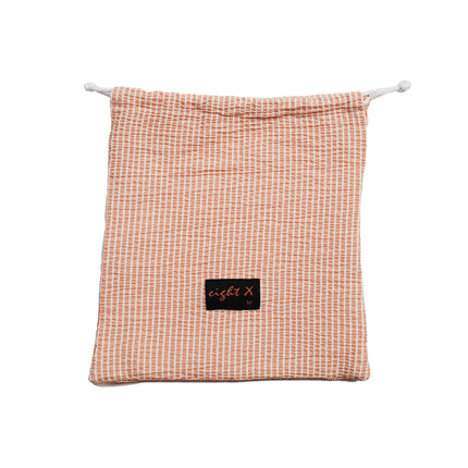 Eight X Coral Sky 4-Inch Seersucker Swim Shorts - Coral Stripe