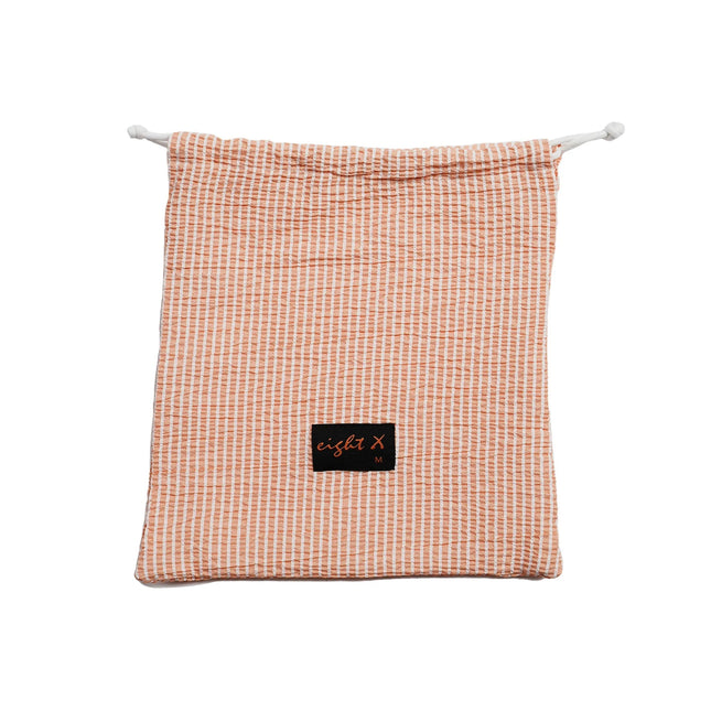 Eight X Coral Sky 4-Inch Seersucker Swim Shorts - Coral Stripe