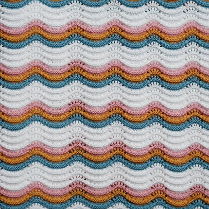 Eight X The Ripple crochet short sleeve button up polo shirt white