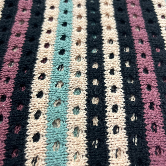 SoulStar Sub Open Knit Shirt - Pink Stripe