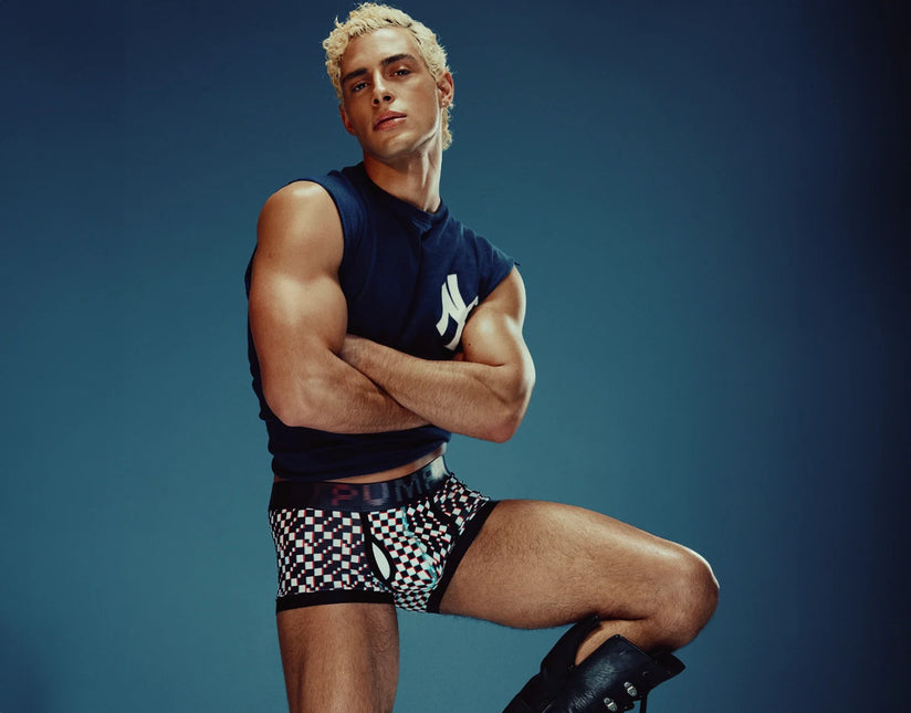 PUMP! Glitch boxer checkered
