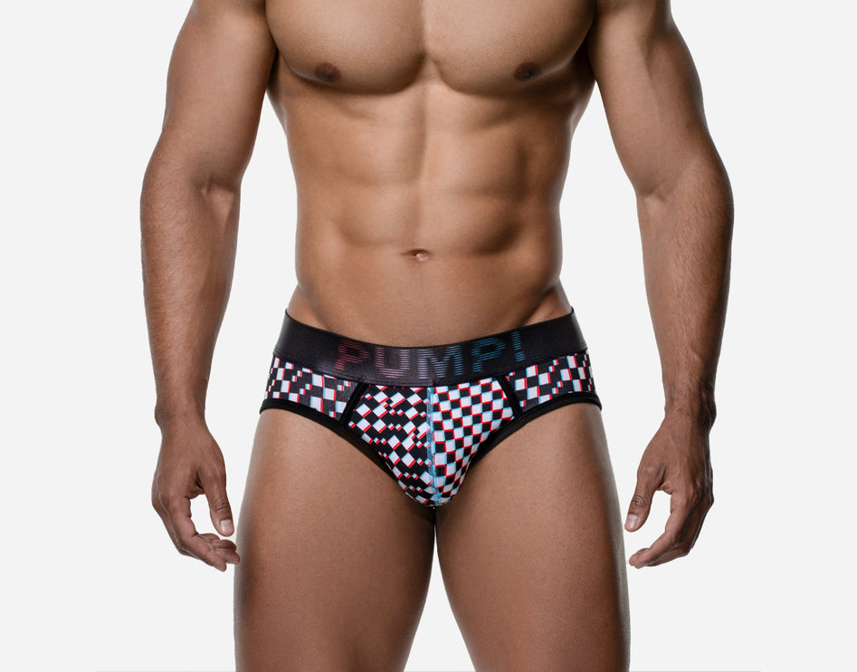 PUMP! Glitch brief checkered