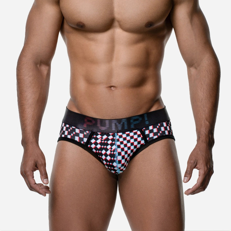 PUMP! Glitch brief checkered