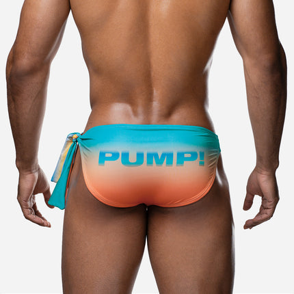 PUMP! Heatwave Knotty swim brief aquamarine/orange