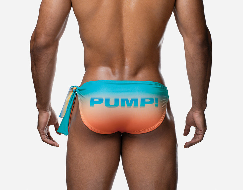 PUMP! Heatwave Knotty Swim Brief - Aquamarine/Orange