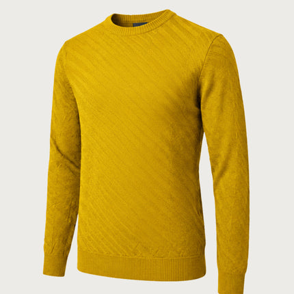 Ron Tomson Textured Crew Neck Sweater - Yellow