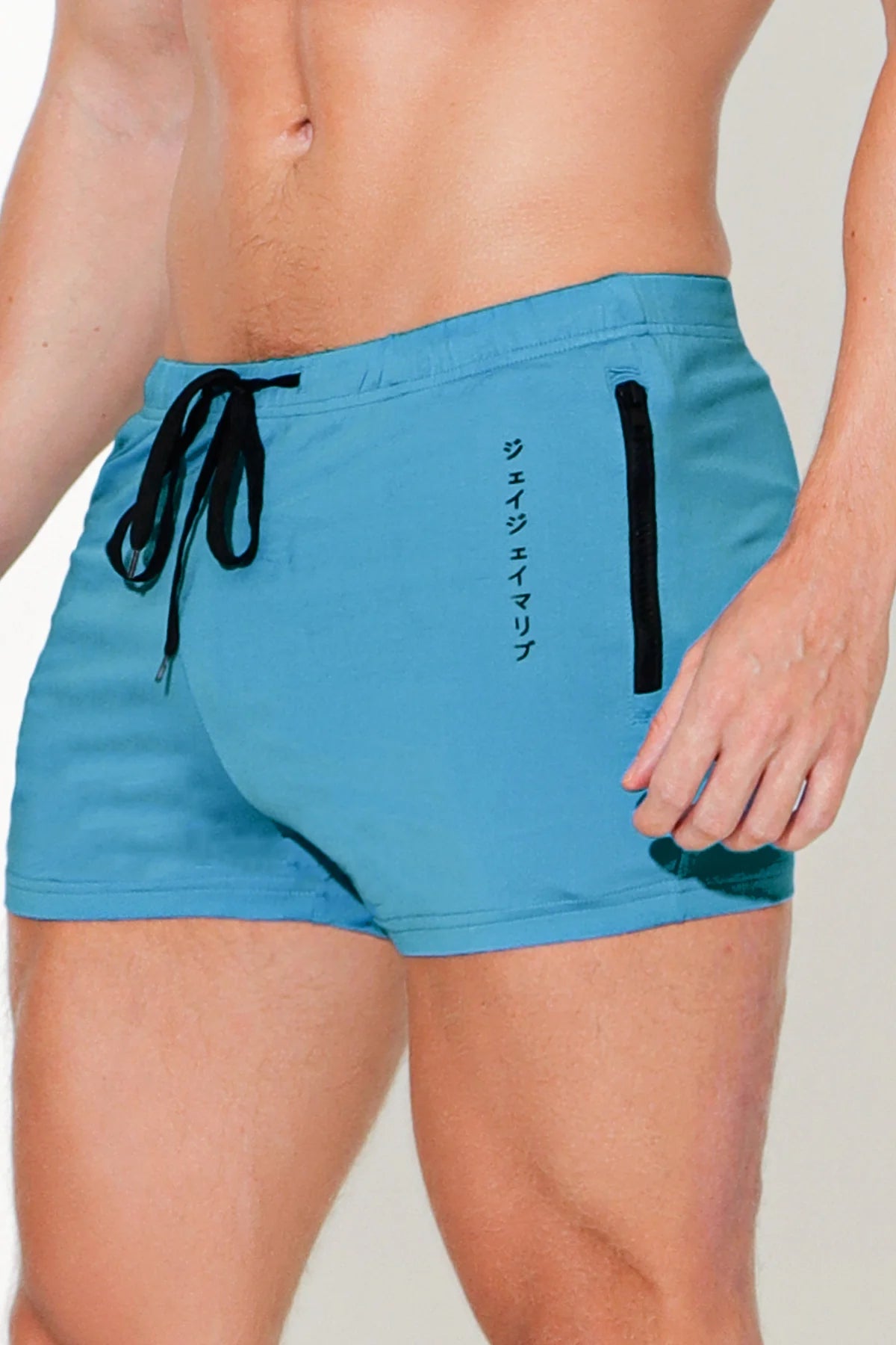 JJ Malibu Karma 2" short w/zipper pockets azure blue