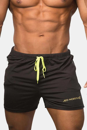 Jed North Agile 4" gym short w/zipper pockets black