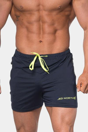 Jed North Agile 4" gym short w/zipper pockets navy