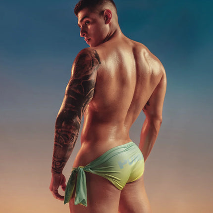 PUMP! Lagoon Knotty Swim Brief - Green/Yellow