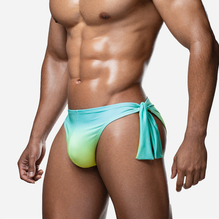 PUMP! Lagoon Knotty Swim Brief - Green/Yellow