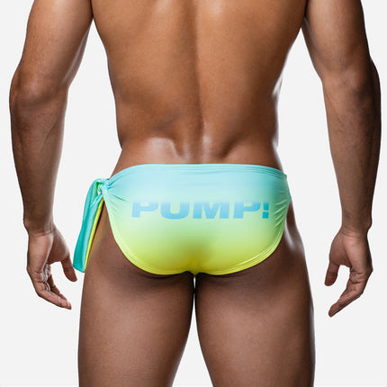 PUMP! Lagoon Knotty Swim Brief - Green/Yellow