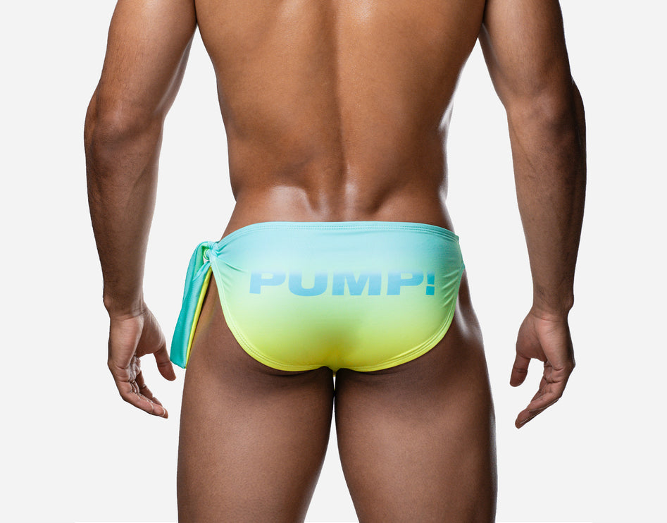 PUMP! Lagoon Knotty Swim Brief - Green/Yellow