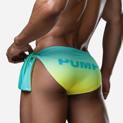 PUMP! Lagoon Knotty Swim Brief - Green/Yellow