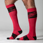 Locker Gear LK1101 knee-high socks red