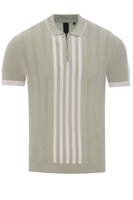 SoulStar Firefox Zip Knit Polo Shirt - Sage
