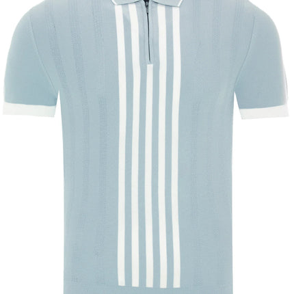SoulStar Firefox Zip Knit Polo Shirt - Blue