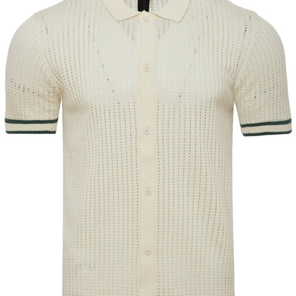 SoulStar Nook Open Knit Shirt - Ecru