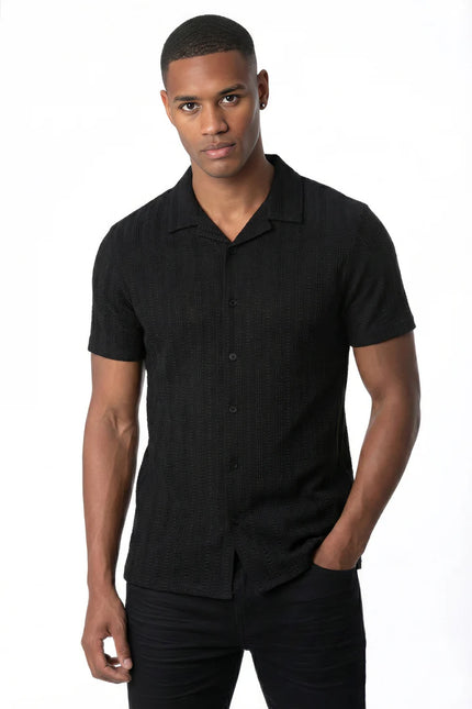 SoulStar Emei Textured Shirt - Black