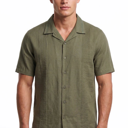 SoulStar Genoa Cotton/Linen Shirt - Green