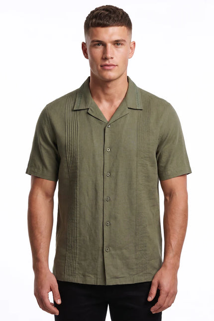 SoulStar Genoa Cotton/Linen Shirt - Green