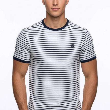 SoulStar Sail Cotton T-Shirt - Navy Stripe