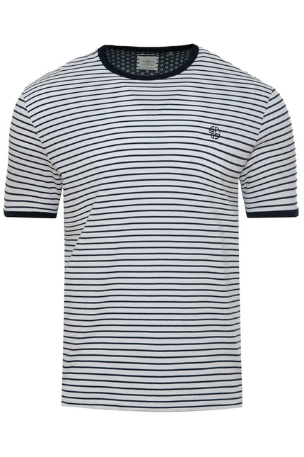 SoulStar Sail Cotton T-Shirt - Navy Stripe