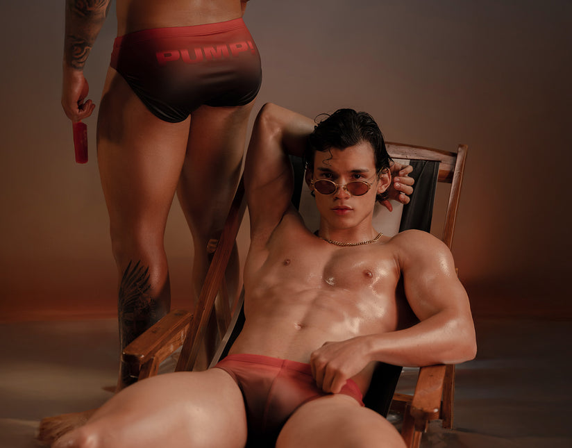 PUMP! Nightfall Swim Brief - Red/Black size M