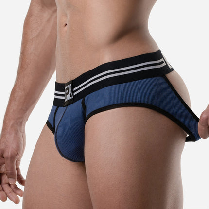 PUMP! Round 2 Blue Backless Brief jockstrap sexy jockbrief www.egoistunderwear.com Egoist Chicago