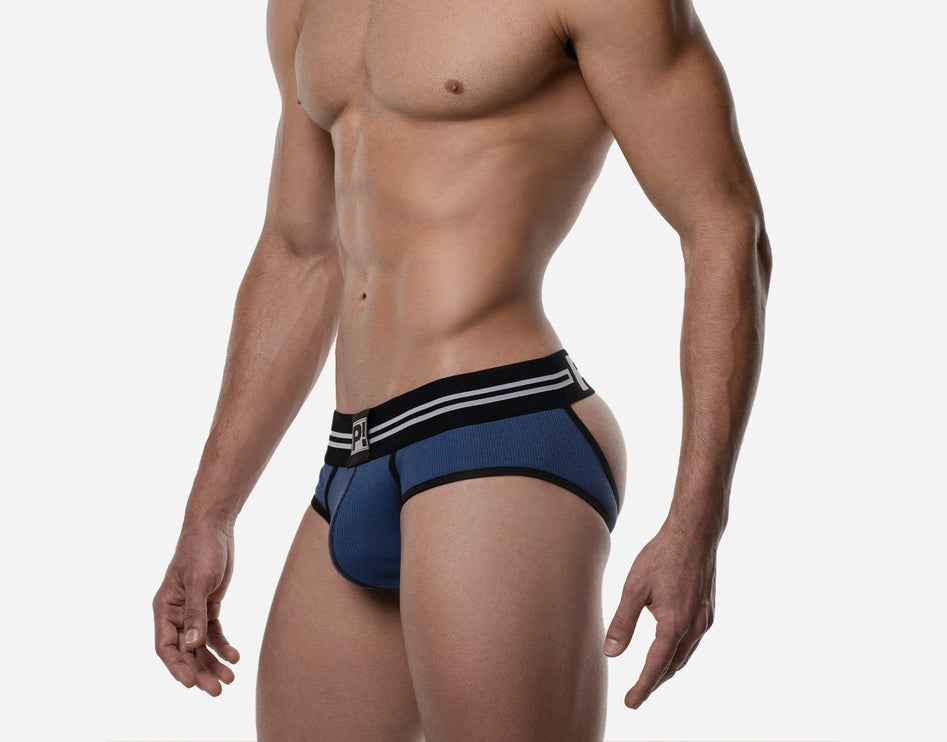 PUMP! Round 2 Blue Backless Brief jockstrap sexy jockbrief www.egoistunderwear.com Egoist Chicago