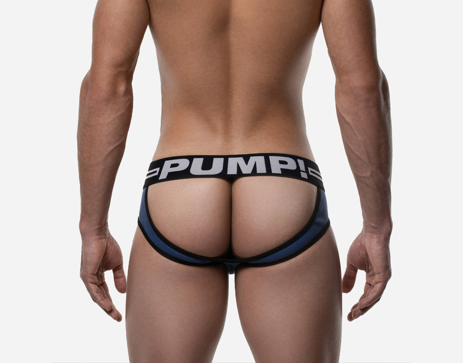 PUMP! Round 2 Blue Backless Brief jockstrap sexy jockbrief www.egoistunderwear.com Egoist Chicago