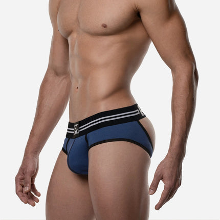 PUMP! Round 2 Blue Backless Brief jockstrap sexy jockbrief www.egoistunderwear.com Egoist Chicago